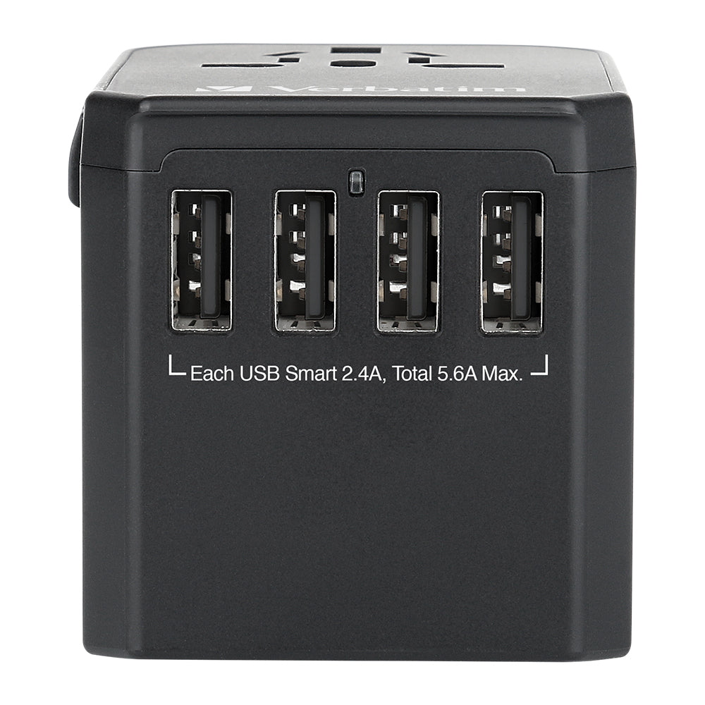 Verbatim  4 USB-A ports & 1 Type C port Universal Travel Adapter