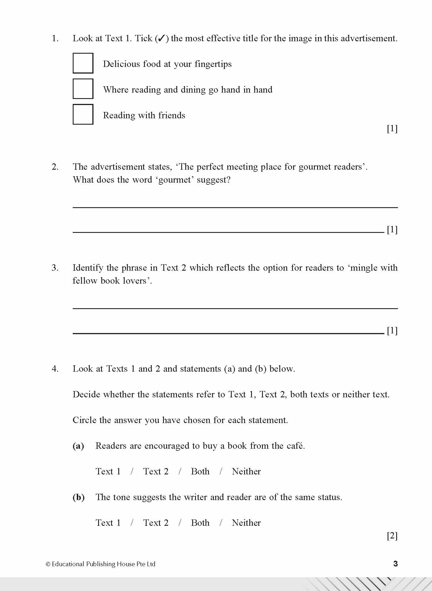 Secondary 3 (G3) English Examination Practice