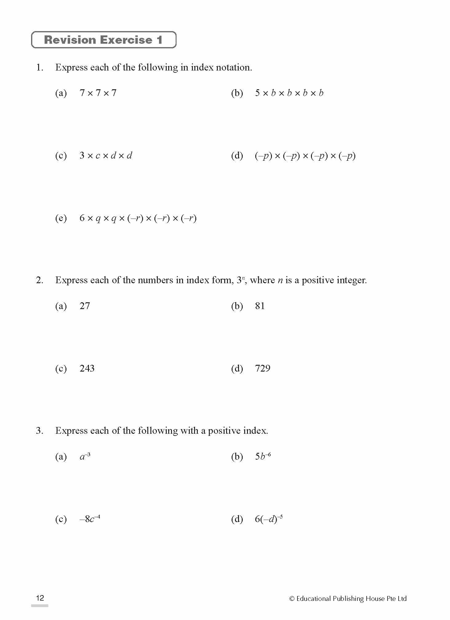Secondary 3(NT) Mathematics Topical Revision