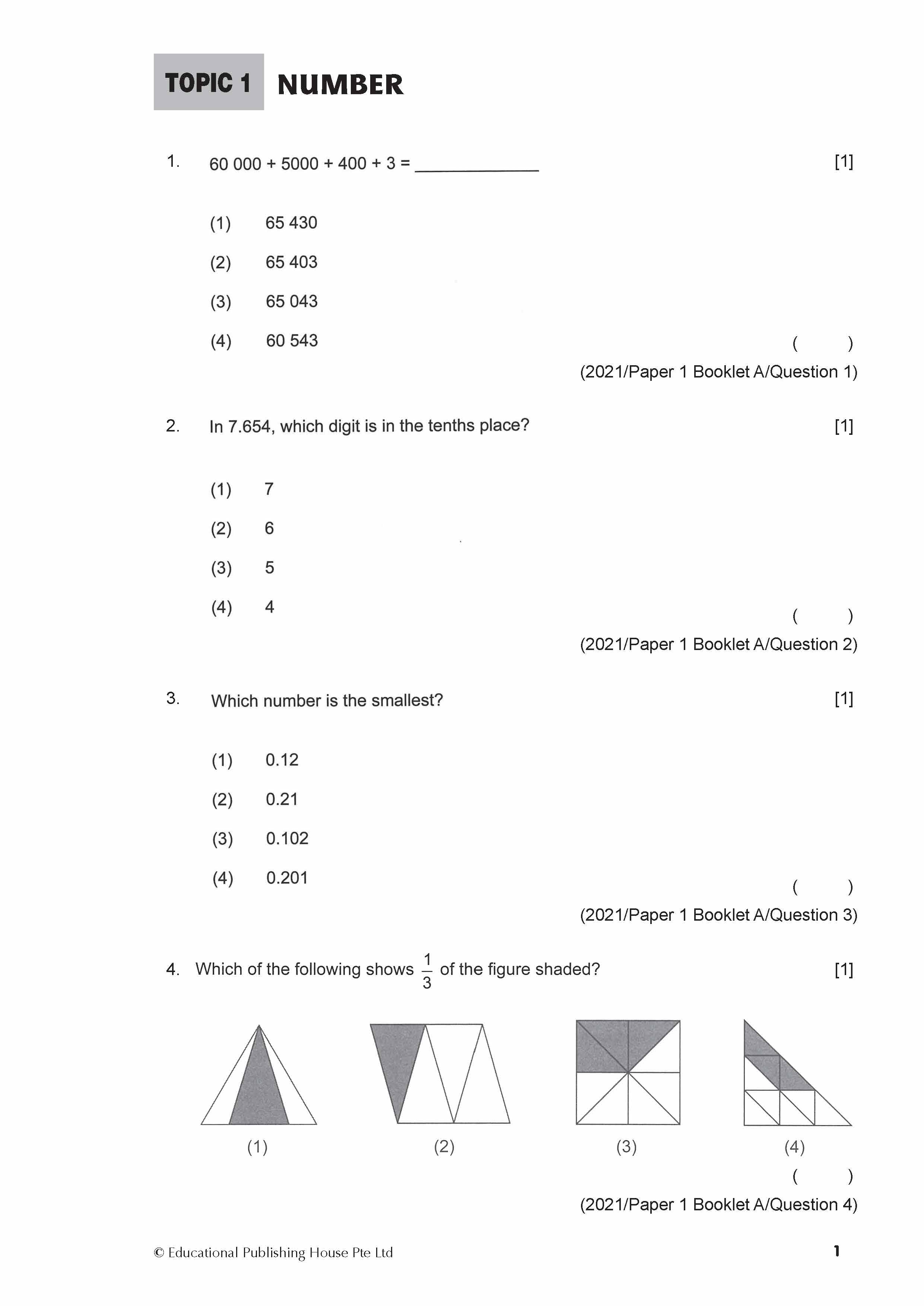 PSLE Mathematics Exam Q&A 21-23 (Topic)