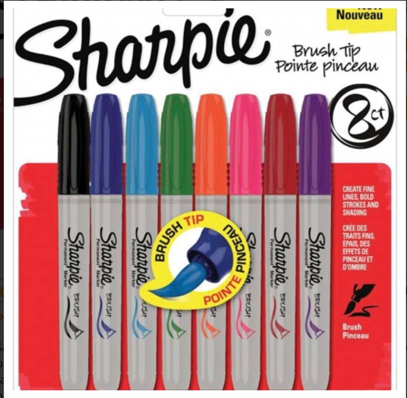 SHARPIE 8 Color Brush Tip - ART & CRAFT, MARKER, SALE, SHARPIE