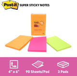 3M Post-It Super Sticky Lined Notes 660-3SSUC, 4X6" - 3M, CLEANDESK, PAPER, SALE