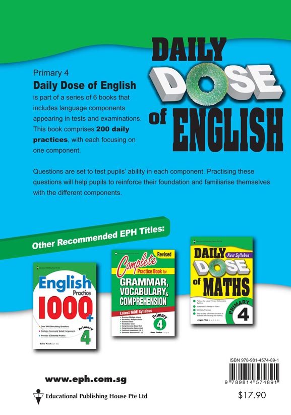 Primary 4 Daily Dose Of English - _MS, DAILY DOSE, EDUCATIONAL PUBLISHING HOUSE, ENGLISH, INTERMEDIATE, PRIMARY 4