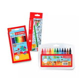 STABILO Jumbo bundle set 12pcs coloured pencil + 12pcs wax crayon +6pcs pencil +FREE A4 case