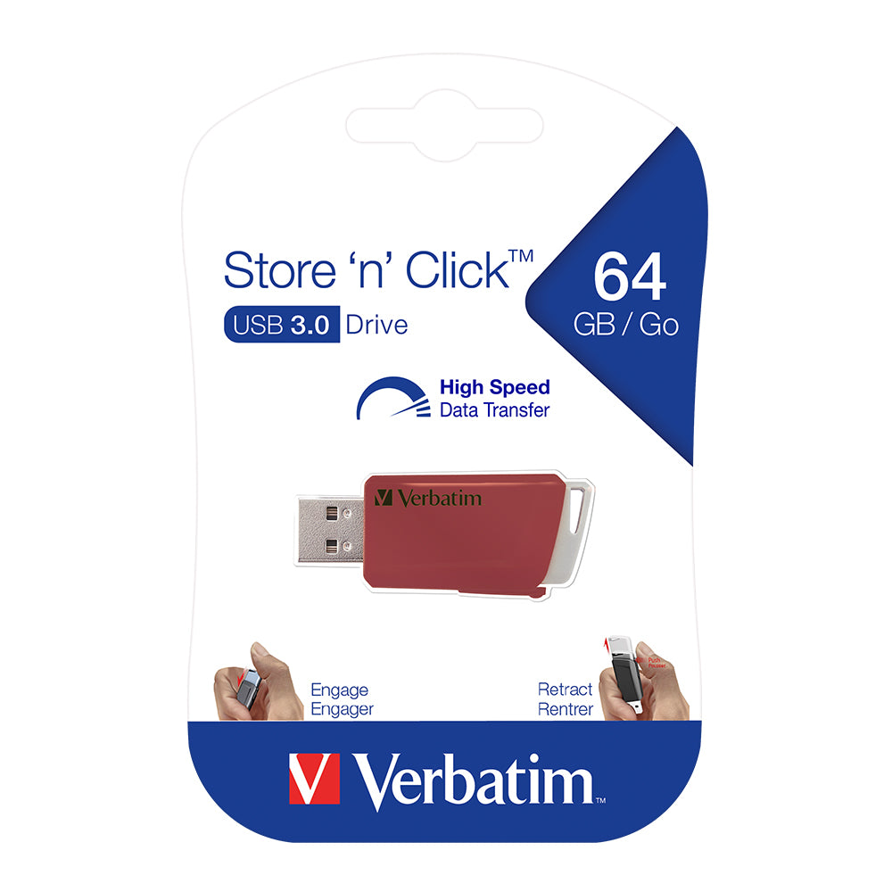 VERBATIM Store 'N' Click 64GB USB 3.0 Flash Drives