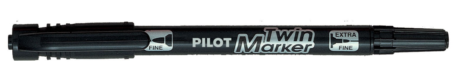 PILOT Twin Marker Black (Box of 10pcs) - DONE, MARKER, PILOT, SALE