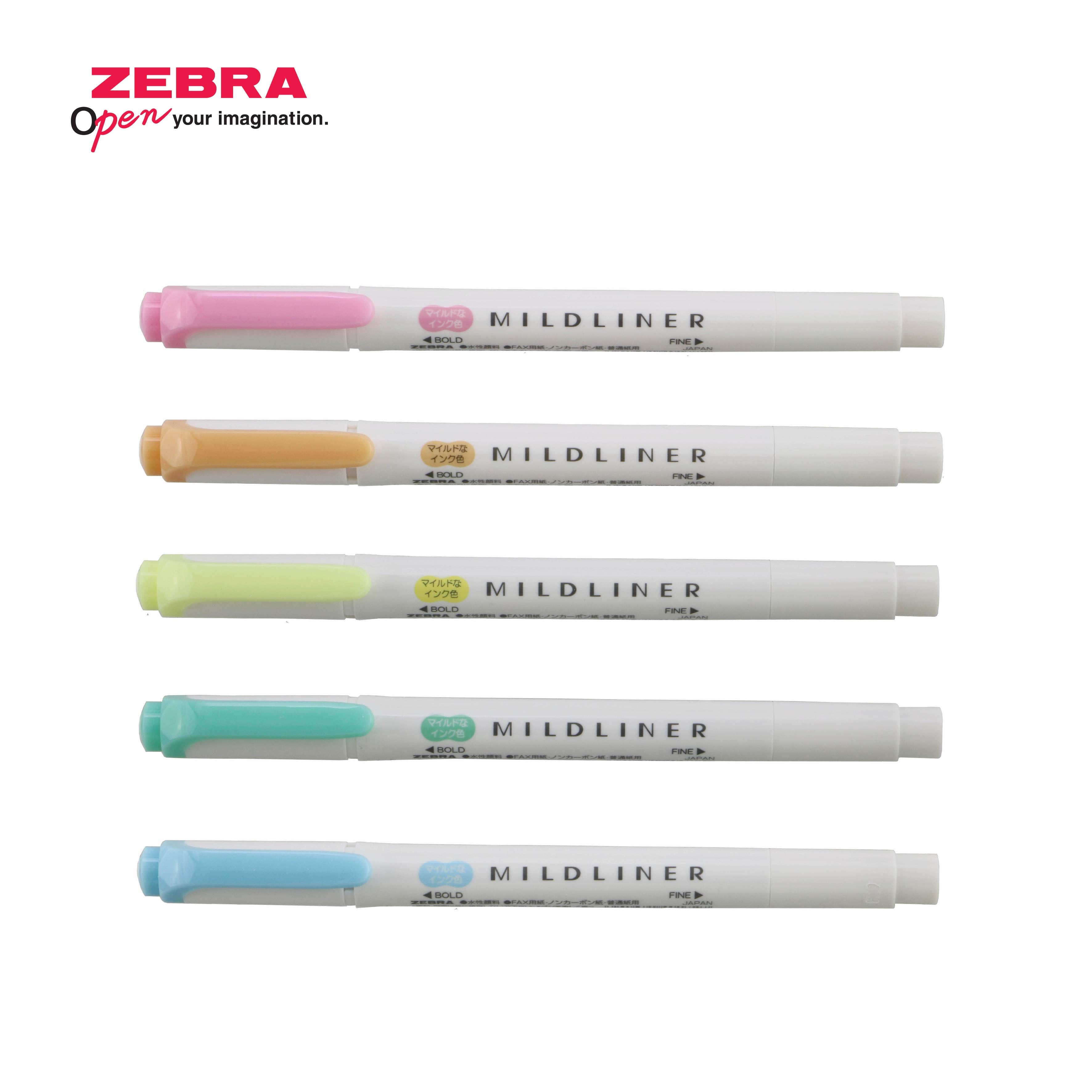 ZEBRA Mildliner Fluorescent Marker 5 Colour Set - _MS, HIGHLIGHTER, ZEBRA