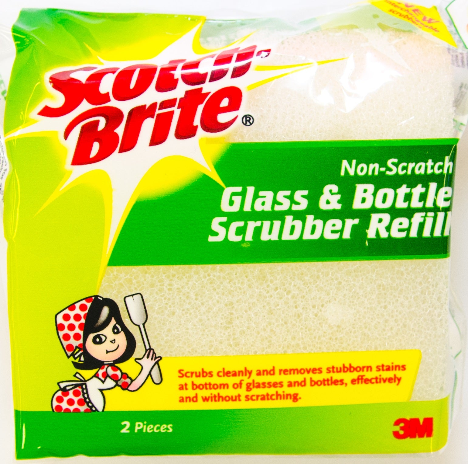 3M Scotch-Brite Glass And Bottle Scrubber With 2 Free Refills (Free Tupperware Bottle) - 3M, CLEANING ACCESSORIES, SALE