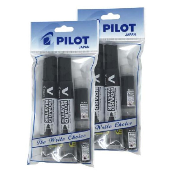 PILOT V Board Master Black Whiteboard Marker + Refills Saver'S Pack - 2 Pack