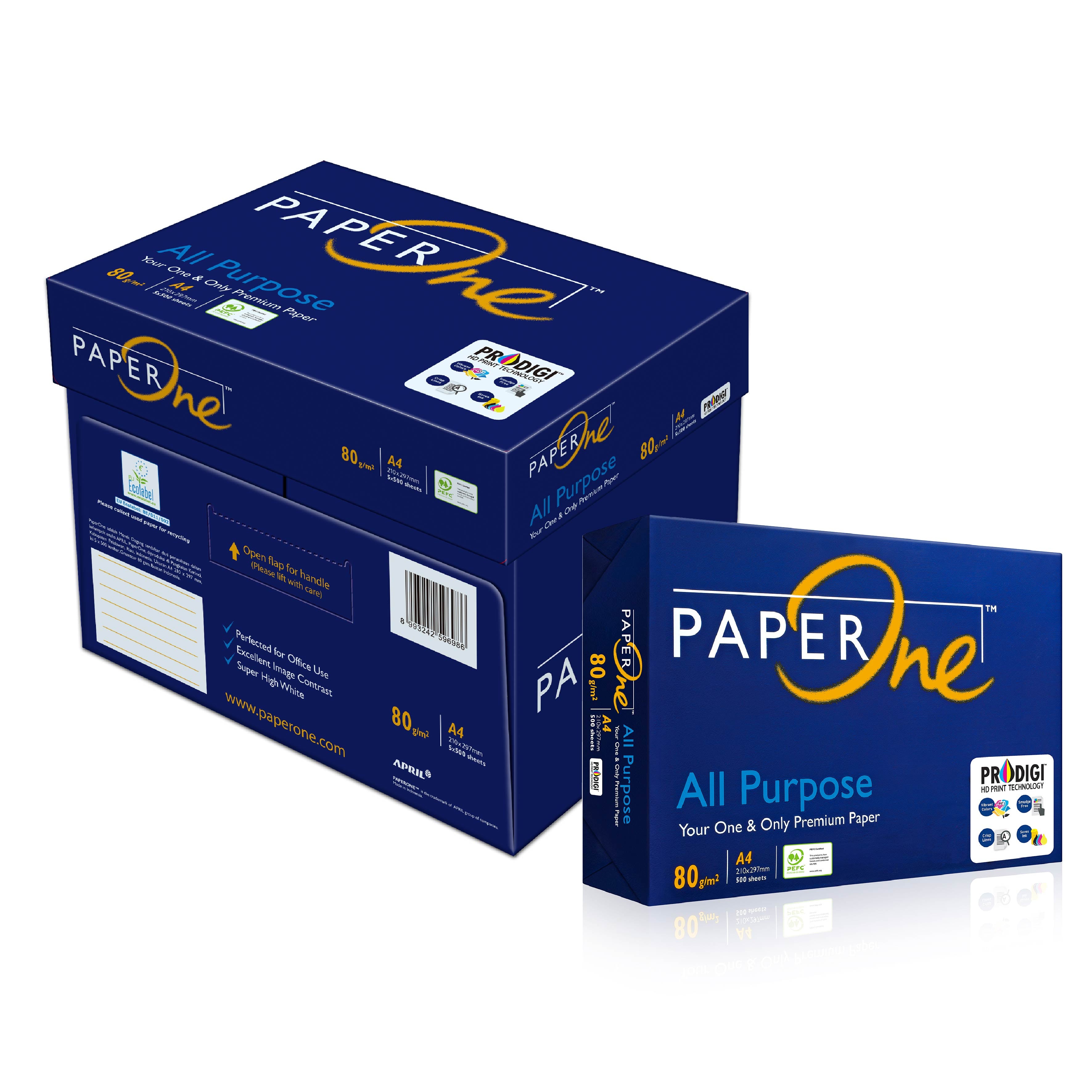 PAPERONE Copier Paper (A4) 80GSM 500'S [Buy 4 Ream Free 1 Ream] - ECTL-AUG23, ECTL-NETTPRICE, FEATURED, PAPER, PAPERONE, SALE