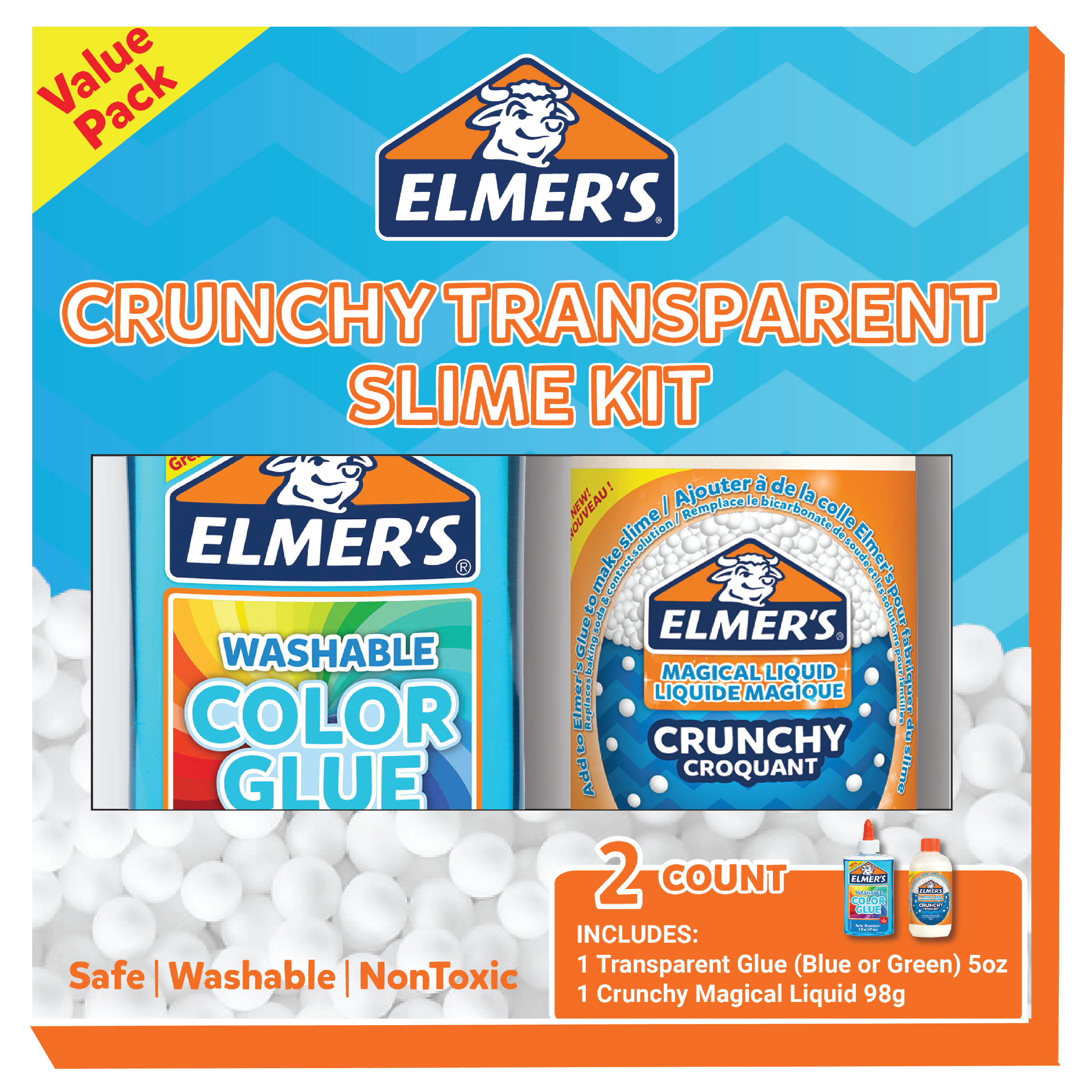 ELMERS Crunchy Transparent Green Slime Kit - ART & CRAFT, Art Needs, ELMERS, SALE