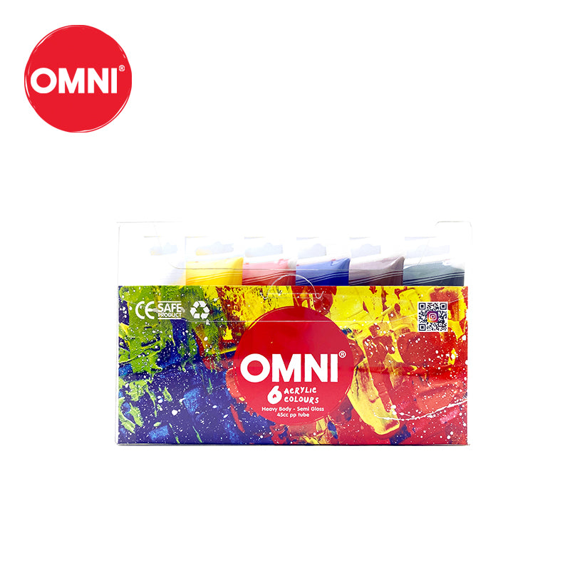OMNI 6 Colours Acrylic Paint Set 45cc Tube