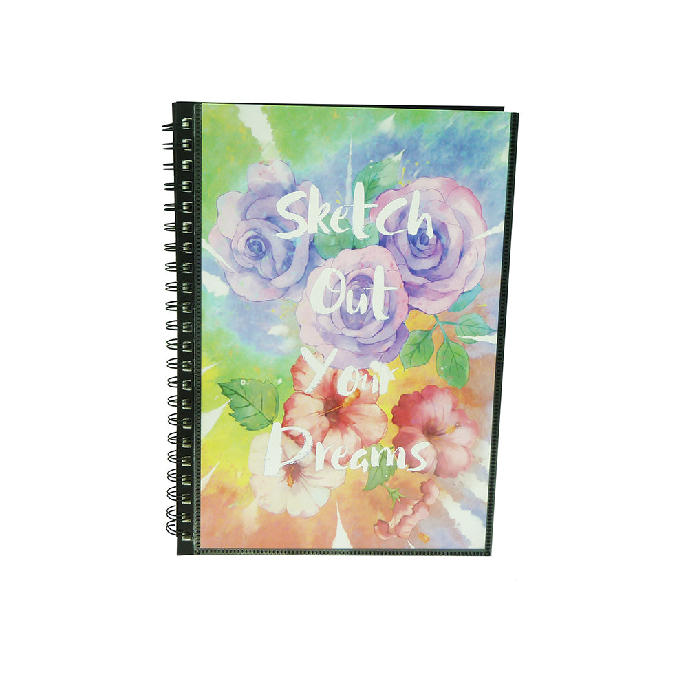 POP ARTZ Spiral Sketch Book A4 Flower - _MS, ART & CRAFT, Art Needs, ECTL-AUG23, ECTL-MNM30, POP ARTZ
