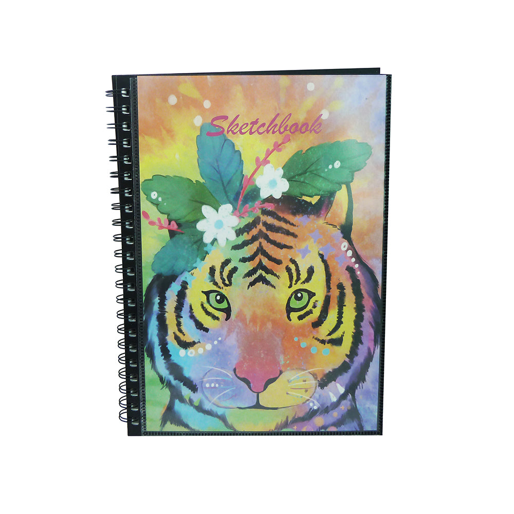 POP ARTZ Spiral Sketch Book A4 Tiger - _MS, ART & CRAFT, Art Needs, ECTL-AUG23, ECTL-MNM30, POP ARTZ