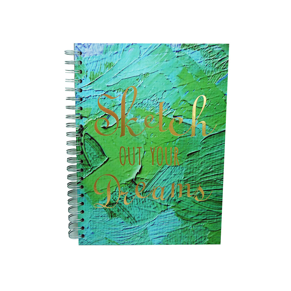 POP ARTZ Hard Cover Spiral Sketch Book A4 125 Gsm Green - 60 Sheets - _MS, ART & CRAFT, Art Needs, ECTL-AUG23, ECTL-MNM2FOR8, POP ARTZ