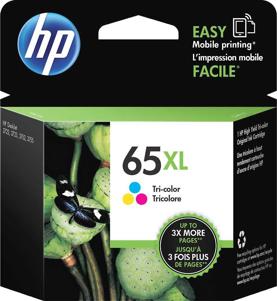 HP 65XL Ink Cartridge (Black/Color)