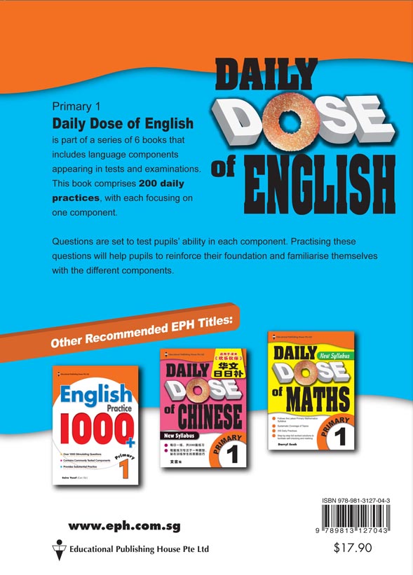 Primary 1 Daily Dose Of English - _MS, DAILY DOSE, EDUCATIONAL PUBLISHING HOUSE, ENGLISH, INTERMEDIATE, PRIMARY 1
